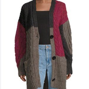 Etoile Isabel Marant Dailon Patchwork Cable-Knit Cardigan
